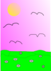 Spring Sunrise Cartoon Clip Art